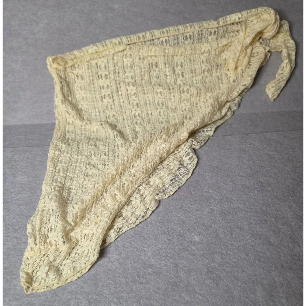 CUPSHE Cream 3 Pc Swim Set Women's Size XL Triangle Bikini Tie Side Cover Up NWT